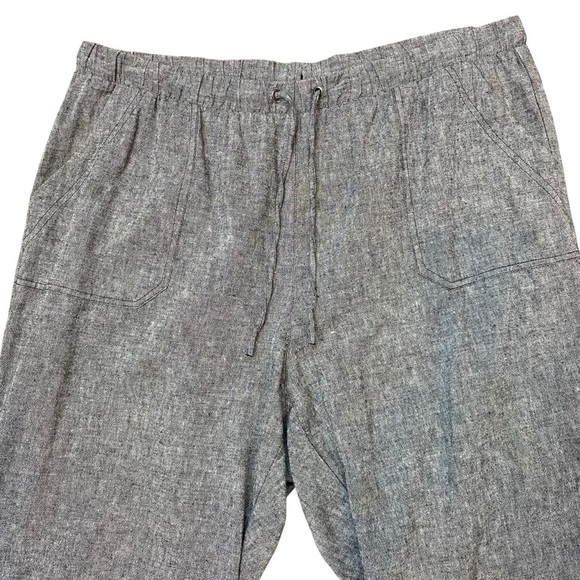 Kim Rogers Women's size XL Gray Textured look linen blend Capri Pants - Picture 2 of 5